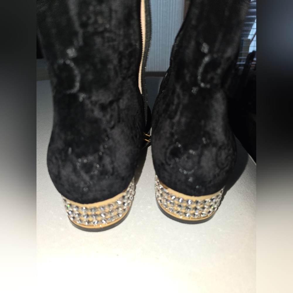 Gucci velvet and crystal boots 37 - Picture 2 of 11